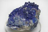 Vivid-Blue Azurite Encrusted Quartz Crystals - China #213832-1